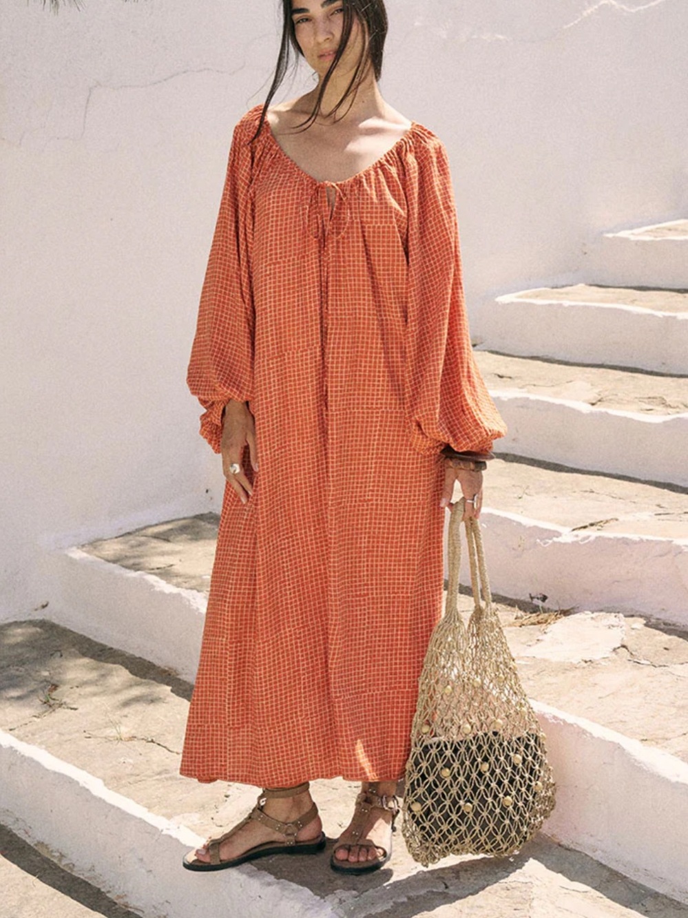 Daughters of India Zahra Midi Dress (Marmalade)